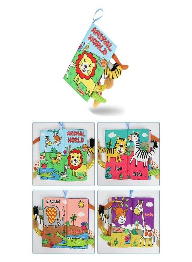 BeFunky Baby Fabric Book, Soft 3D Picture and Crinkle Book for 0-12 Months, Sensory Montessori Learning Toy for Boys and Girls (Lion), Multicolor - Image 3